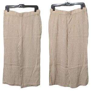 KNOT SISTERS Striped Crop Wide Leg Pants L